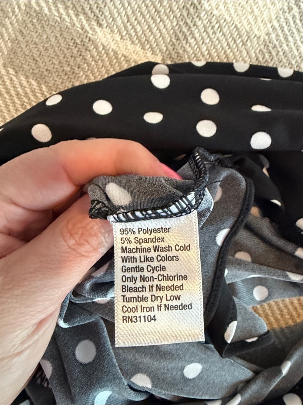The Limited Black & White Polka Dot Faux Wrap Dress - Picture 4 of 4